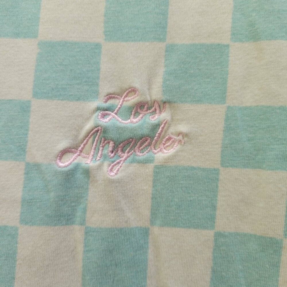 White & Seafoam Los Angeles Checked Shirt - Made by Bascom Projects - Size S - Picture 2 of 7